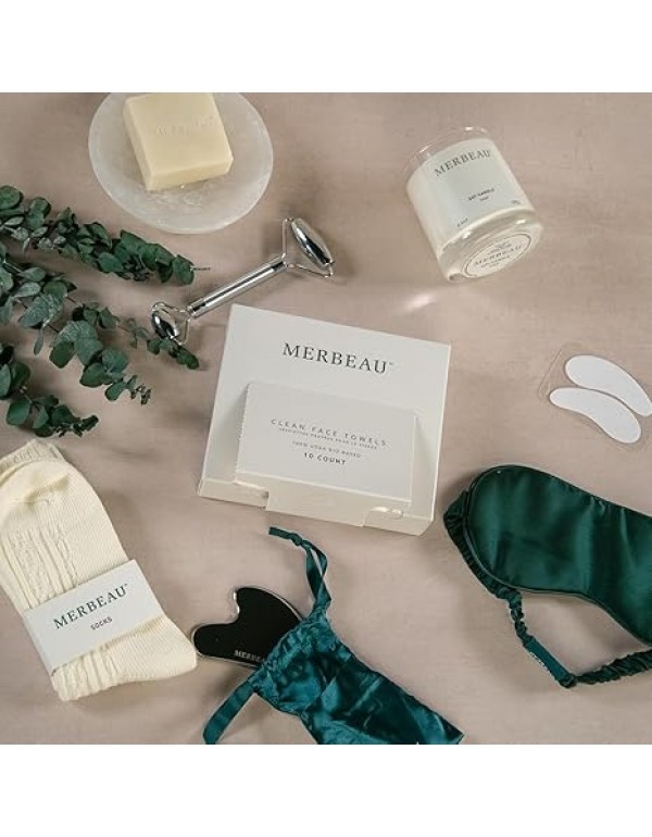 Luxury Self Care 13 Piece Gift Set – Non-Toxic, Clean Ingredients, Naturally-Scented Essential Oils, Candle, Socks, Bar Soap, Bath Bomb, Clean Towels, Hair Clip, Tumbler & More – Spa Kit, NEW