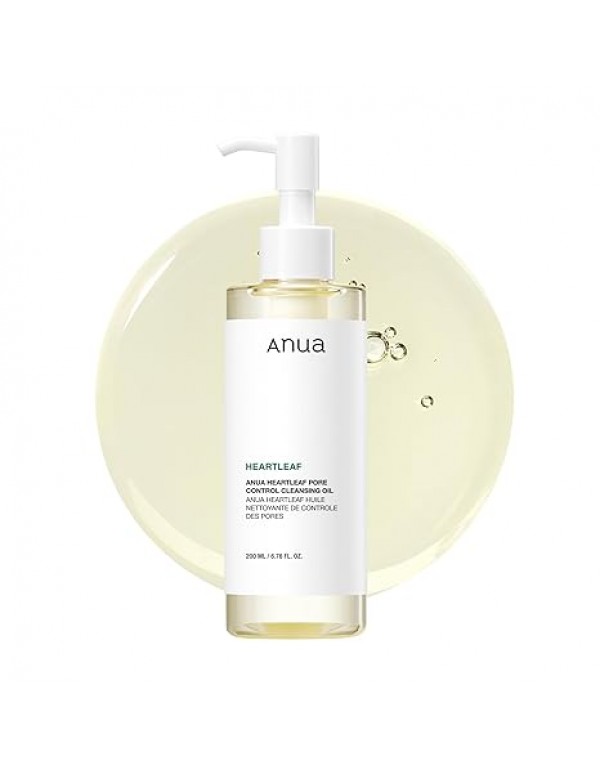 Anua Heartleaf Pore Control Cleansing Oil, Pore Cleanser, Sebum Care, Gentle Melting Oil Cleanser for Face, Safe For All Skin Type, Daily Hydrating Makeup Remover, Korean Skin Care (6.76fl.oz)
