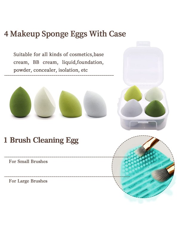 Makeup Brushes 22 Pcs Makeup Kit,Foundation Brush Eyeshadow Brush Make up Brushes Set (Green, 22 Piece Set)