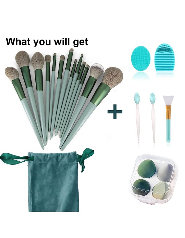 Makeup Brushes 22 Pcs Makeup Kit,Foundation Brush Eyeshadow Brush Make up Brushes Set (Green, 22 Piece Set)